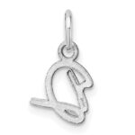 14K White Gold Uppercase Letter D Initial Charm - Image 3