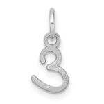 14K White Gold Uppercase Letter E Initial Charm - Image 3
