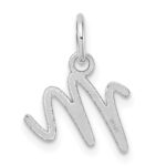 14K White Gold Uppercase Letter M Initial Charm - Image 3