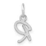 14K White Gold Uppercase Letter R Initial Charm - Image 3