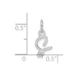 14K White Gold Uppercase Letter S Initial Charm - Image 4