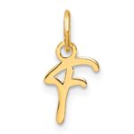 14K Uppercase Letter F Initial Charm