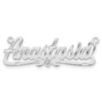 Sterling Silver/Rhodium-plated Diamond-cut Heart Name Plate - Image 4