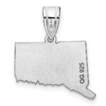 Sterling Silver/Rhodium-plated Connecticut State Pendant - Image 4