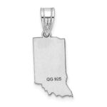 Sterling Silver/Rhodium-plated Indiana State Pendant - Image 4