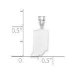 Sterling Silver/Rhodium-plated Indiana State Pendant - Image 3