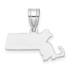 Sterling Silver/Rhodium-plated Massachusetts State Pendant