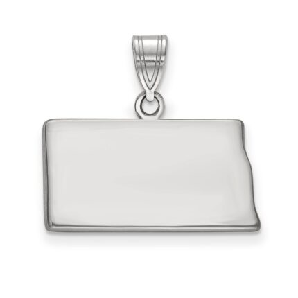 Sterling Silver/Rhodium-plated North Dakota State Pendant