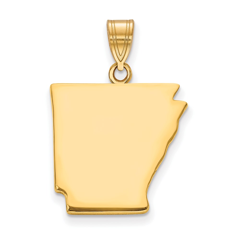 XNA707Y-AR.jpg Sterling Silver/Gold-plated Arkansas State Pendant - Image 1
