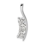 14k White Gold Complete 1.5 carat Three-Stone AA Diamond Curved Bar Chain Slide