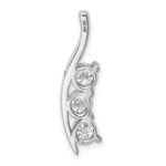 14k White Gold Complete 1.5 carat Three-Stone AA Diamond Curved Bar Chain Slide - Image 3