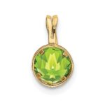 14k 6mm Round Peridot Bezel Pendant - Image 3