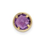14k 6mm Round Amethyst Bezel Chain Slide - Image 3