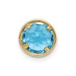 14k 7mm Round Blue Topaz Bezel Chain Slide - Image 3