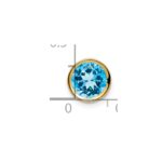 14k 7mm Round Blue Topaz Bezel Chain Slide - Image 4