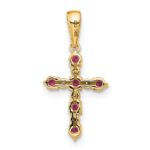 14k Rhodolite Garnet and Diamond Cross Pendant - Image 3