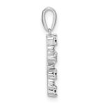 14k White Gold White Topaz and Diamond Cross Pendant - Image 2