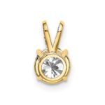 14k 6mm Round Cubic Zirconia Pendant - Image 3