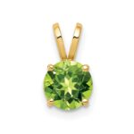 14k 6mm Round Peridot Pendant