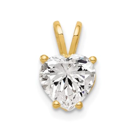14k 7mm Heart Cubic Zirconia Pendant