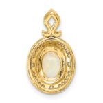 14k Austrian Opal and Diamond Halo Pendant Fits up to 2mm Regular/3mm Fancy or Reversible Omega - Image 4