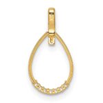 14k Cubic Zirconia Teardrop Pendant - Image 4