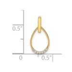 14k Cubic Zirconia Teardrop Pendant - Image 3