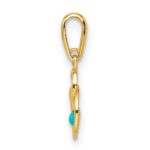 14k Synthetic Turquoise Circle Pendant - Image 2