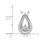 14k White Gold Complete 3.4mm A Diamond Teardrop-Shape Chain Slide - Image 2