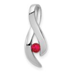 14k White Gold 3mm Ruby Ribbon Slide Fits up to 4mm Fancy Omega