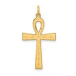 14K Laser Designed Ankh Cross Pendant