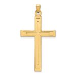 14k Solid Laser Etched Cross Pendant