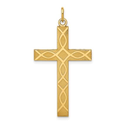 14K Laser Designed Ichthus Cross Charm