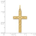 14K Laser Designed Ichthus Cross Charm - Image 3
