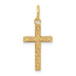 14K Laser Designed Ichthus Cross Charm