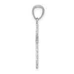 14k White Gold Cross with Hearts Pendant - Image 2