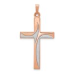 14k Rose Gold and White Rhodium Cross Pendant