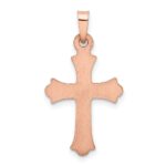 14k Rose Gold Heart Hollow Cross Pendant - Image 4