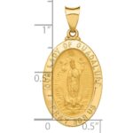 14k Polished and Satin Hollow Our Lady of Guadalupe Medal Oval Pendant - Image 3