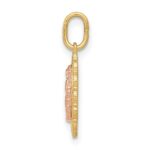 14k Two-tone Small Our Lady of Guadalupe Scalloped Edge Oval Pendant - Image 2