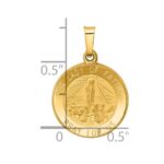 14k Polished and Satin Hollow Our Lady of Fatima Medal Round Pendant - Image 3