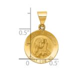 14k Polished and Satin Hollow Our Lady of Sorrows Medal Round Pendant - Image 3
