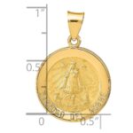 14k Polished and Satin Hollow Caridad Del Cobre Medal Round Pendant - Image 4