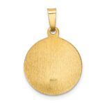 14k Polished and Satin Hollow Sacred Heart of Mary Medal Round Pendant - Image 3