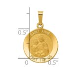 14k Polished and Satin Hollow St. Anne Medal Pendant - Image 3