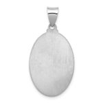 14k White Gold Polished and Satin Hollow St. Anthony Medal Oval Pendant - Image 4