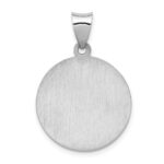 14k White Gold Polished and Satin Hollow St. Anthony Medal Pendant - Image 4