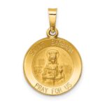 14k Polished and Satin Hollow St. Barbara Medal Pendant