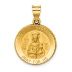 14k Polished and Satin Hollow St. Barbara Medal Pendant