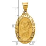 14k Polished and Satin Hollow St. Christopher Medal Oval Pendant - Image 3